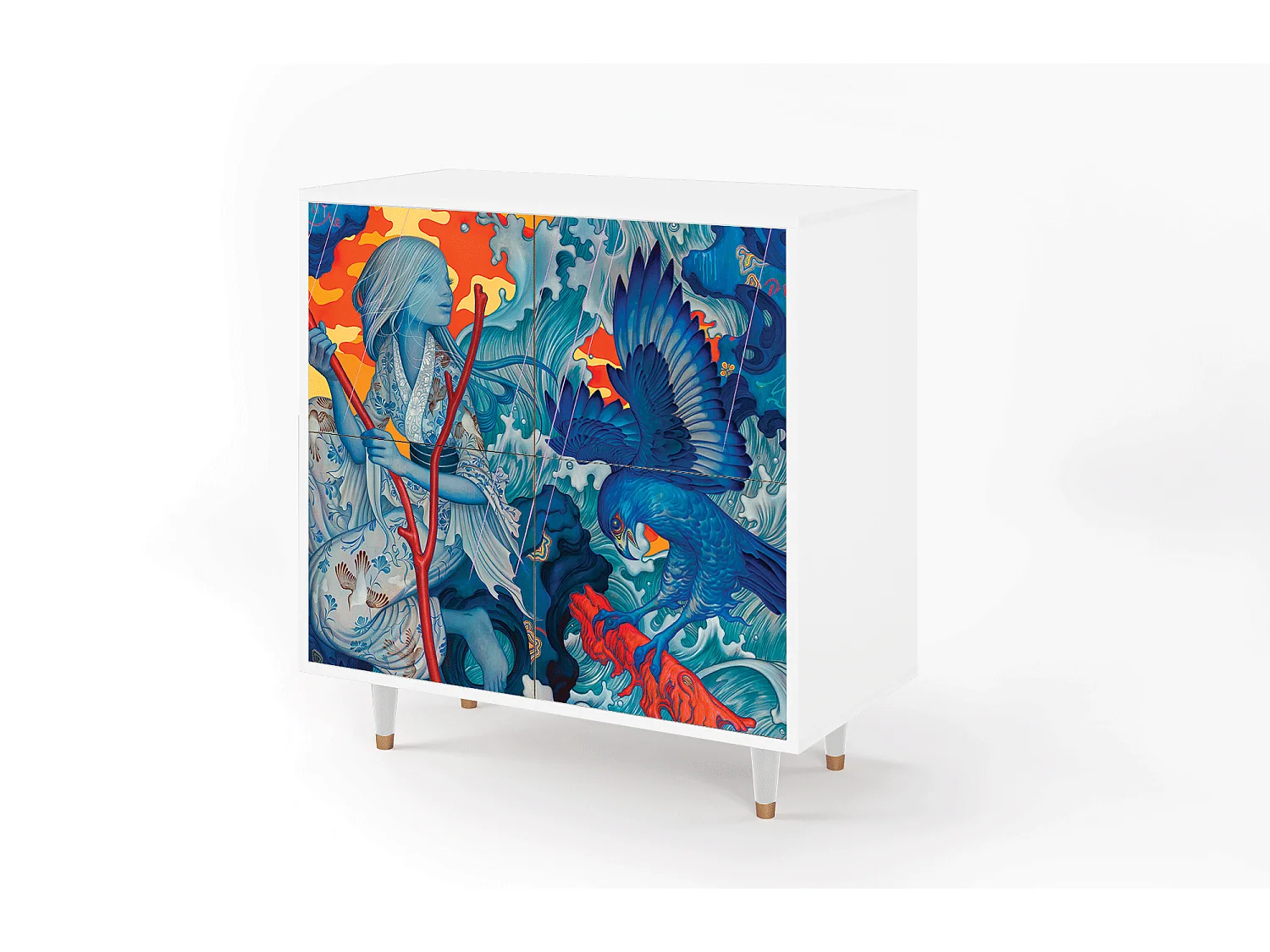 Aparador - 94x96x48 cm - BS3 - The Girl - James Jean, Branco