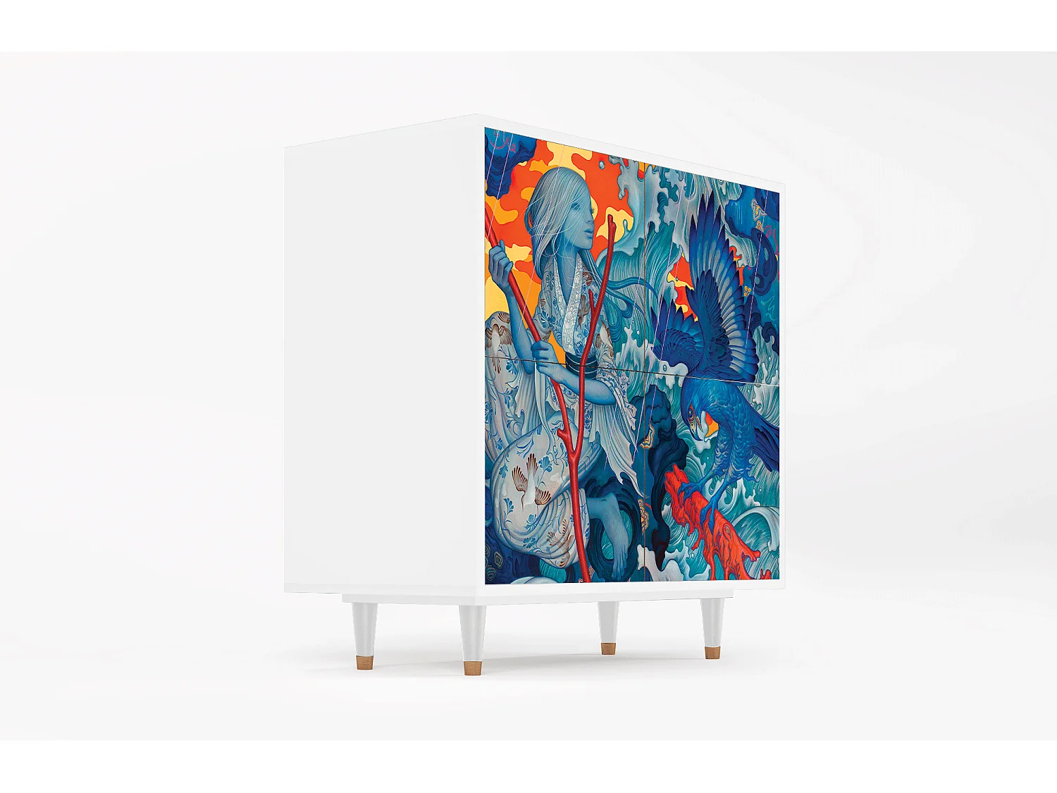 Aparador - 94x96x48 cm - BS3 - The Girl - James Jean, Branco