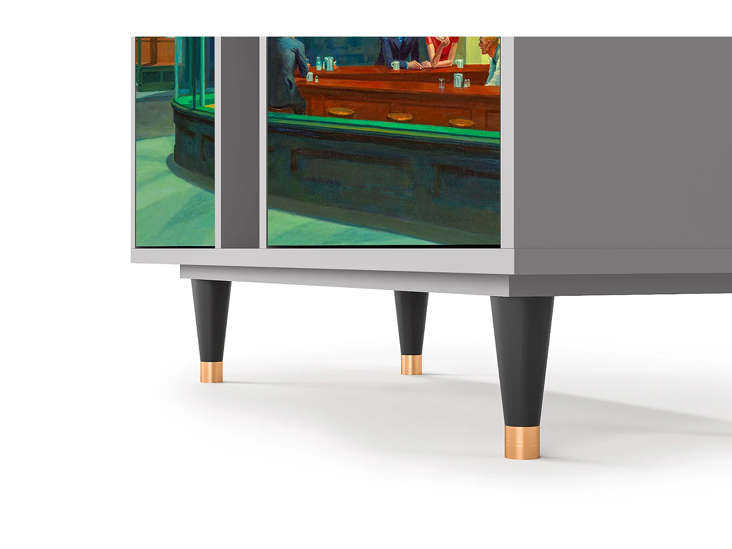 Kredens - 94х96х41 cm - BS5 - Nighthawks by Hopper, Szary