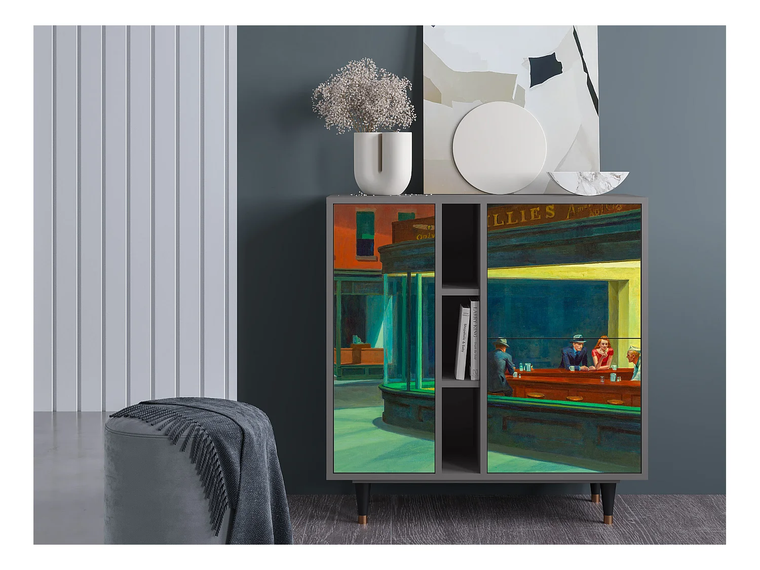 Buffet - 94х96х41 cm - BS5 - Nighthawks by Hopper, Gris