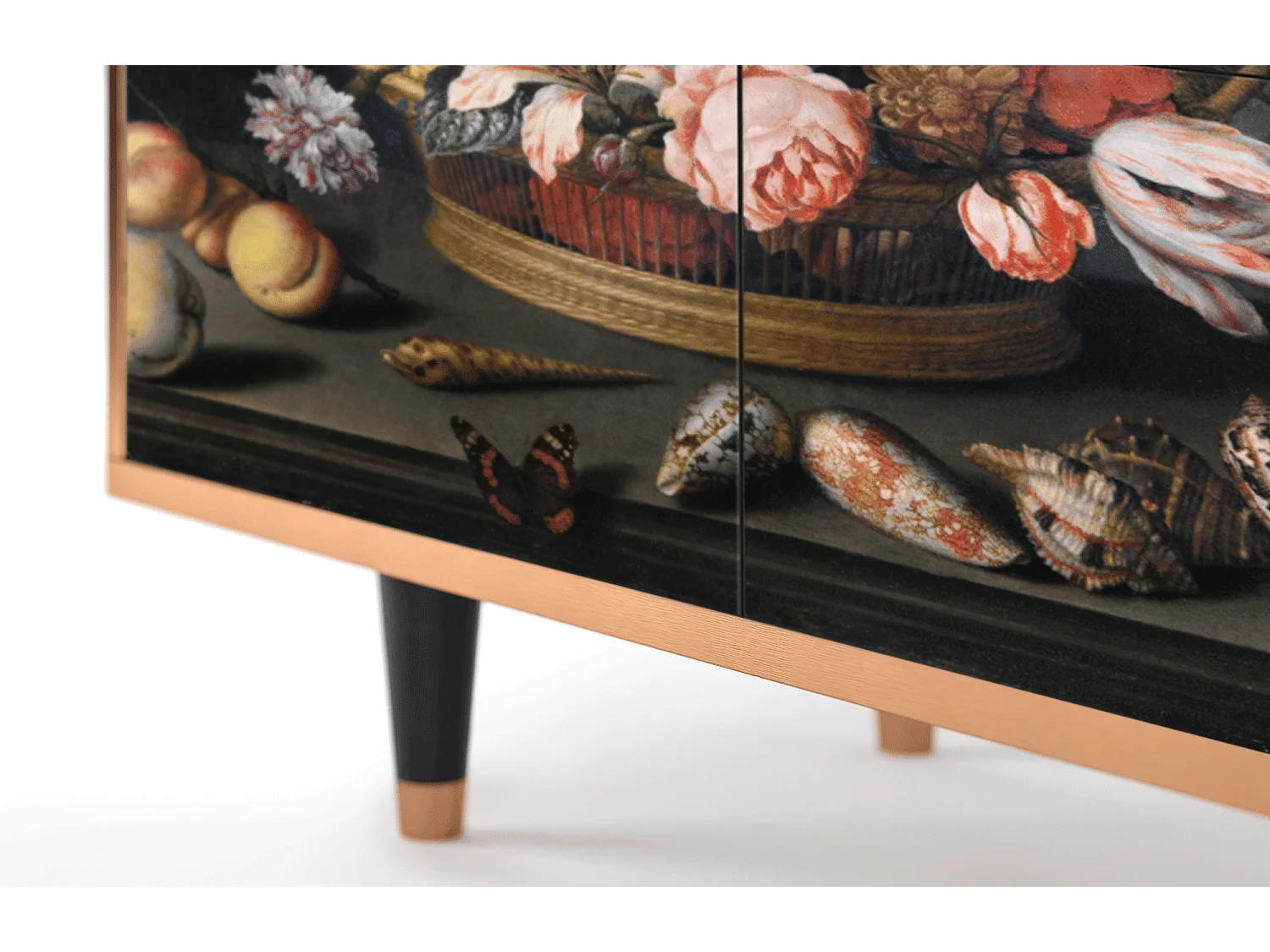 Buffet - 94x96x48 cm - BS3 - Still Life with Flowers, Noyer