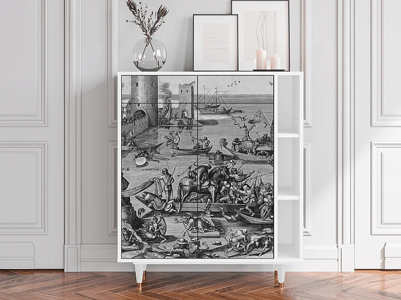 Kredens - 96х110х41 cm - BS6 - Saint Martin, Biały