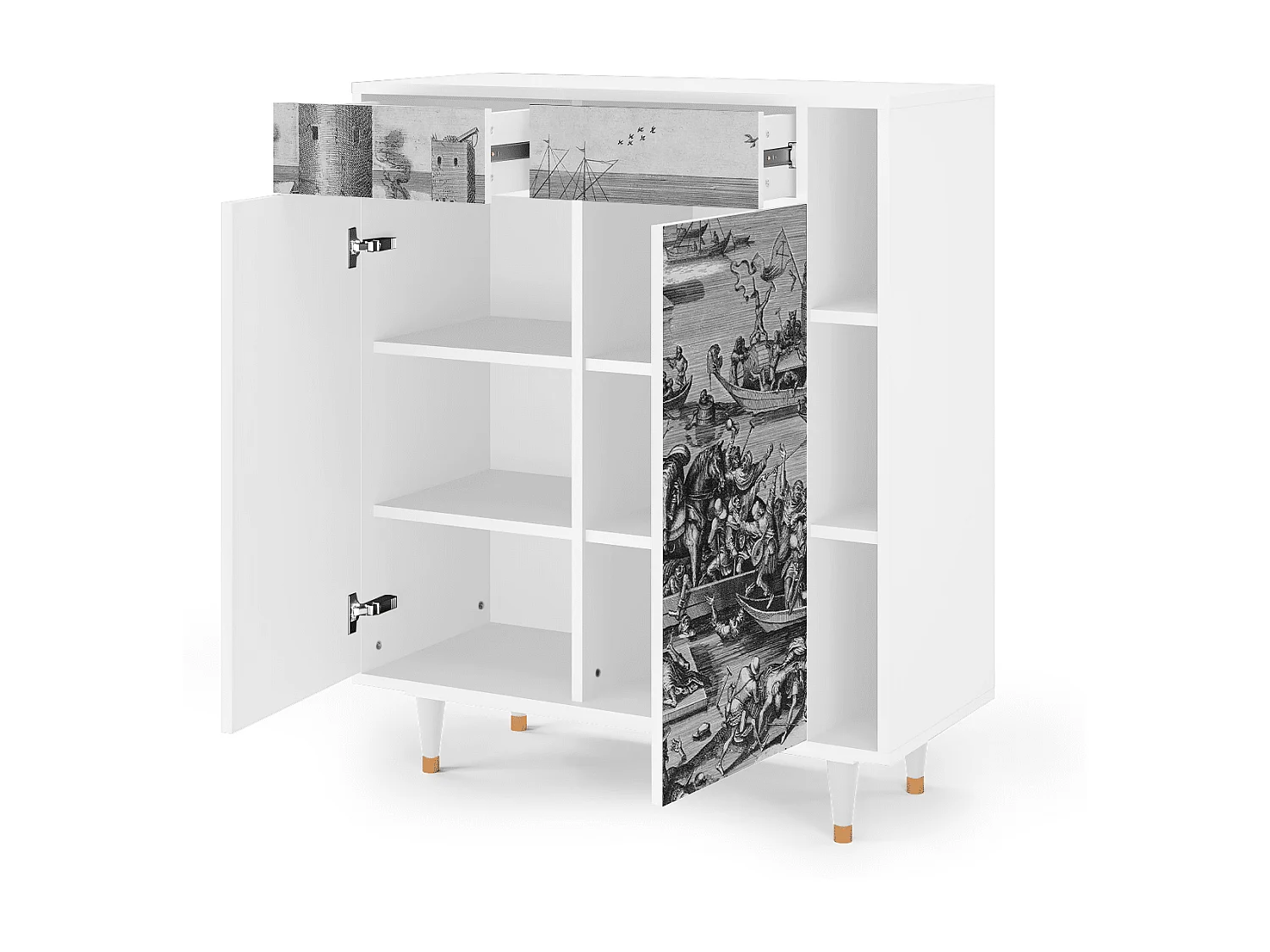 Kredens - 96х110х41 cm - BS6 - Saint Martin, Biały