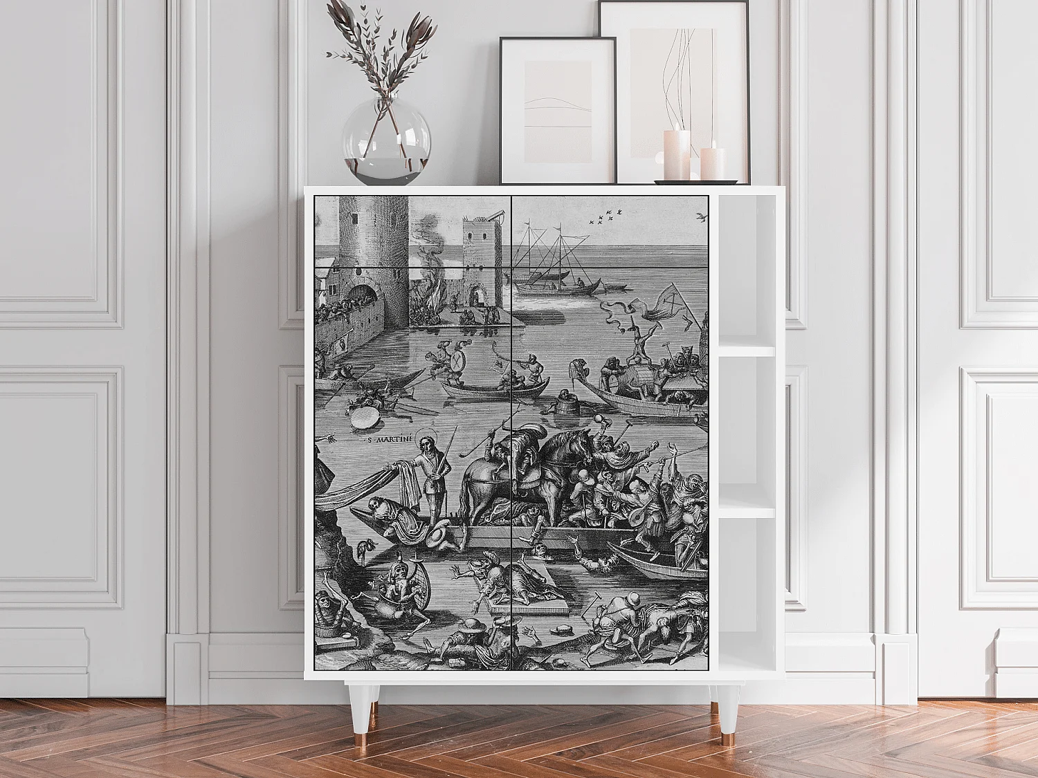 Kredens - 96х110х41 cm - BS6 - Saint Martin, Biały