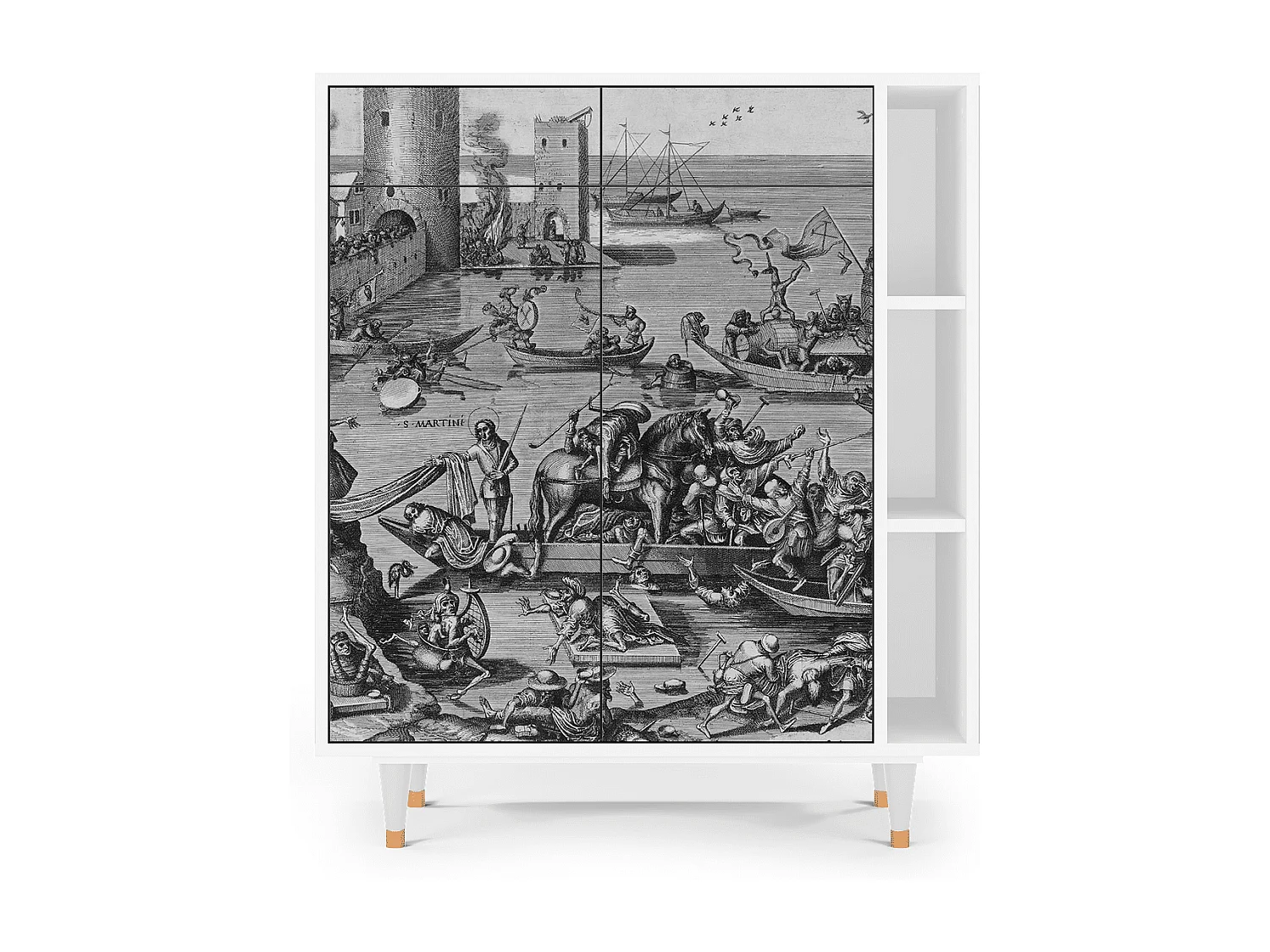 Kredens - 96х110х41 cm - BS6 - Saint Martin, Biały