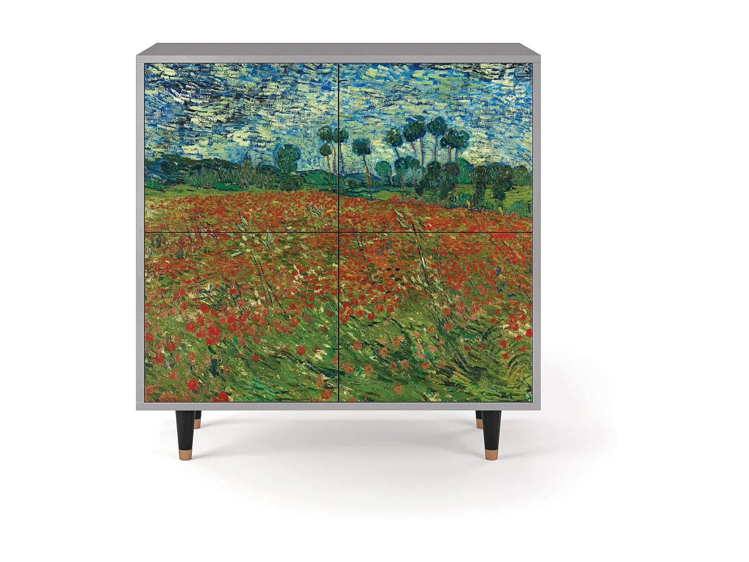 Buffet - 94x96x48 cm - BS3 - Poppy field by van Gogh, Gris