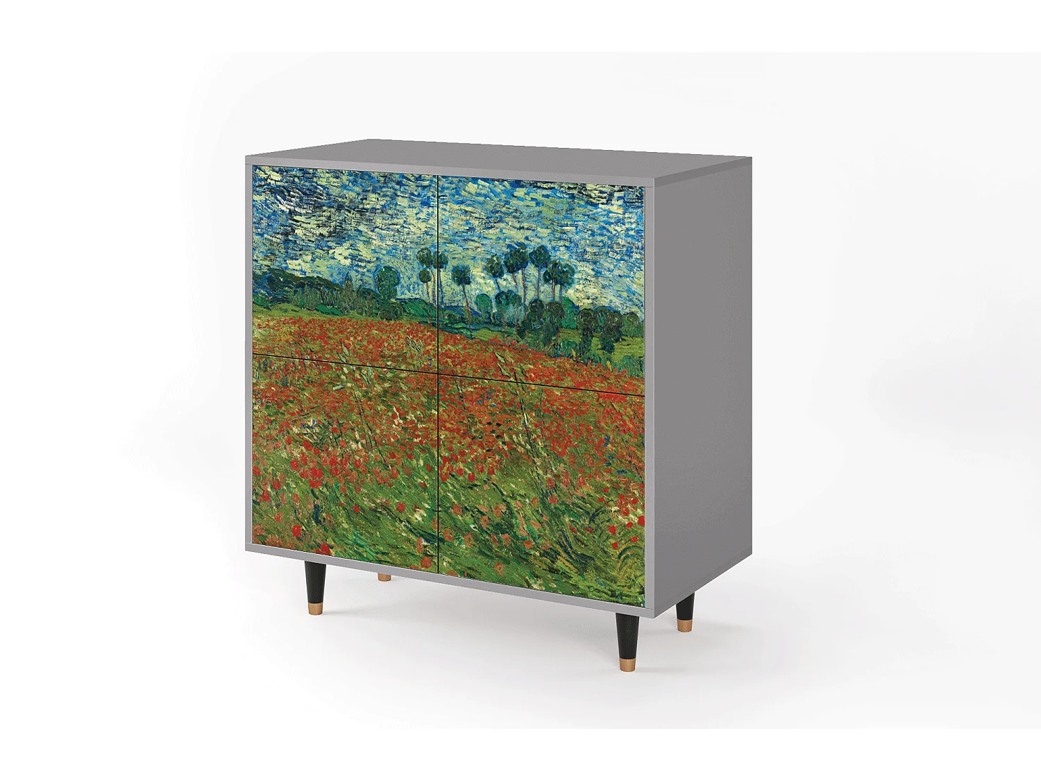 Buffet - 94x96x48 cm - BS3 - Poppy field by van Gogh, Gris