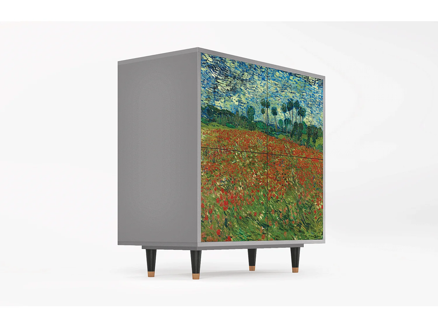 Buffet - 94x96x48 cm - BS3 - Poppy field by van Gogh, Gris