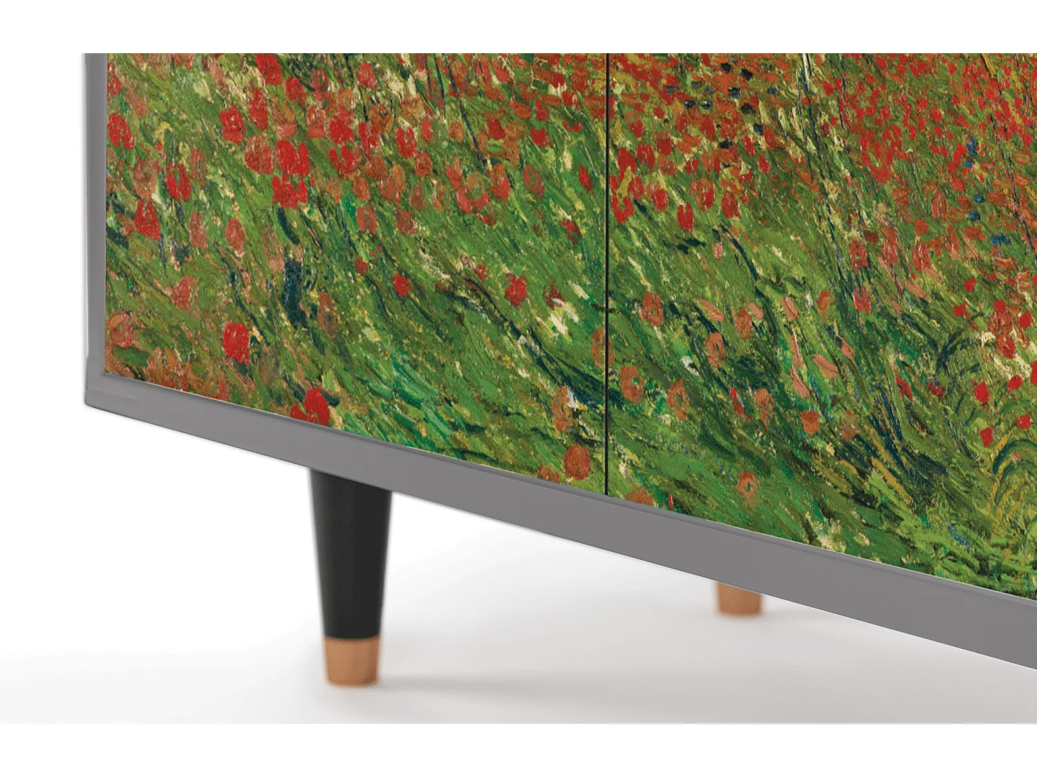 Kredens - 94x96x48 cm - BS3 - Poppy field by van Gogh, Szary