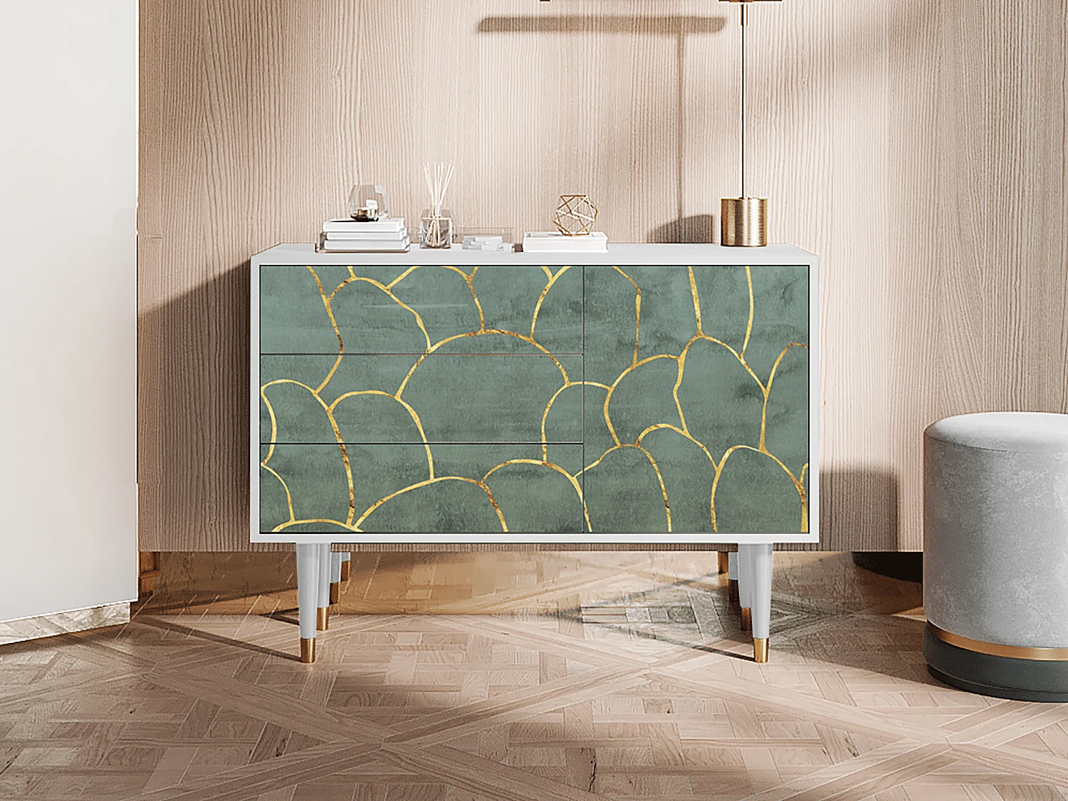 Buffet - 115х84х41 cm - S3 - Magnificent Water Lily, Blanc