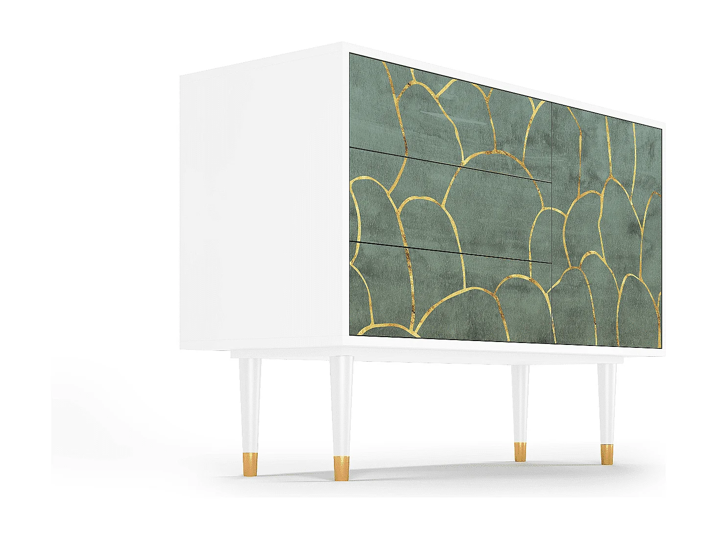 Kredens - 115х84х41 cm - S3 - Magnificent Water Lily, Biały