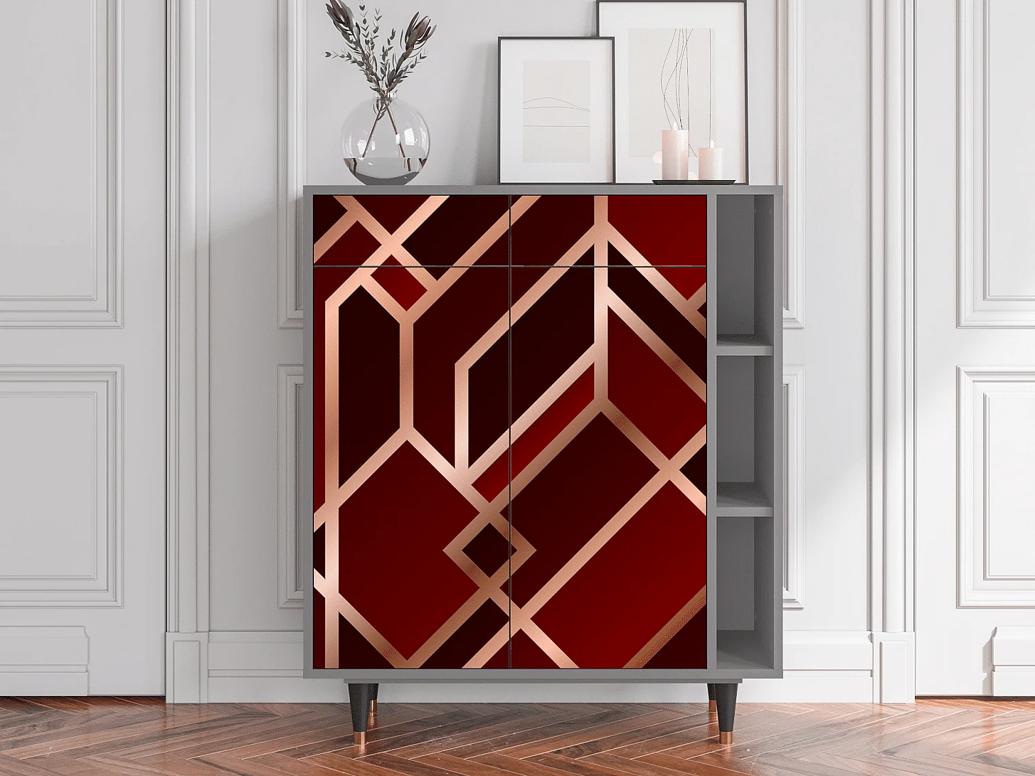 Aparador - 96х110х41 cm - BS6 - Velvet 1920's, Gris