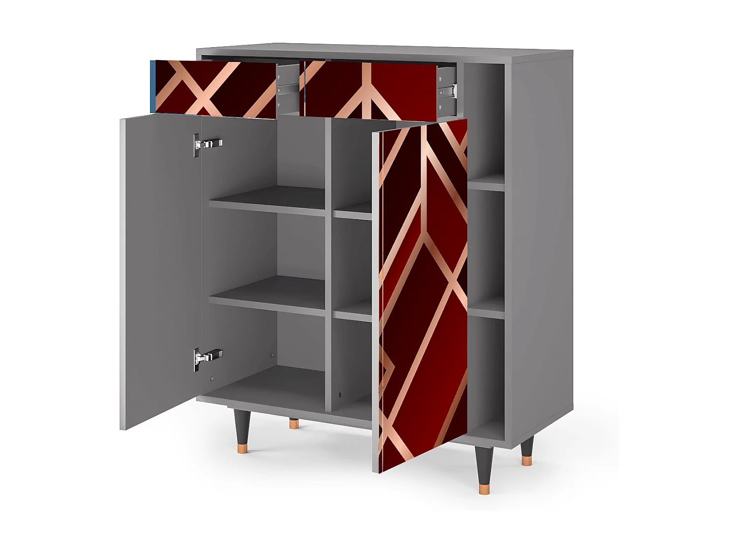 Credenza - 96х110х41 cm - BS6 - Velvet 1920's, Grigio