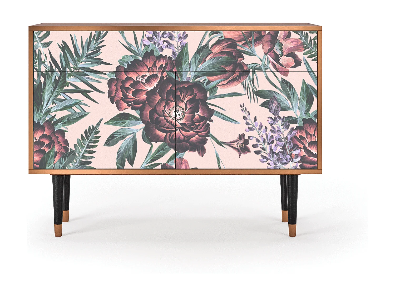 Kredens - 115x85x48 cm - BS4 - Peach Peonies, Orzech
