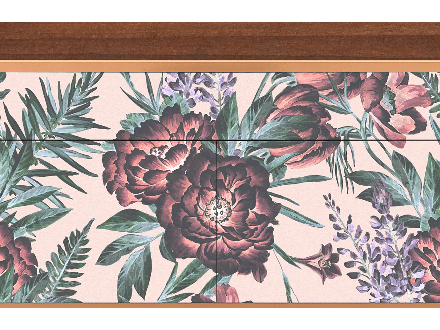 Kredens - 115x85x48 cm - BS4 - Peach Peonies, Orzech