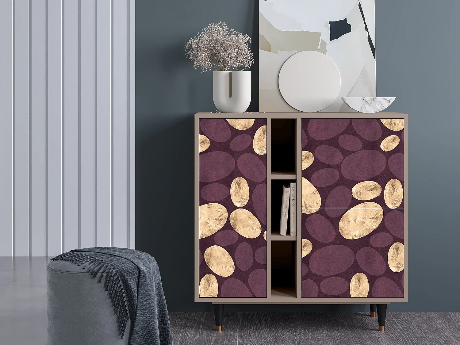 Kredens - 94х96х41 cm - BS5 - Fine Wine, Latte