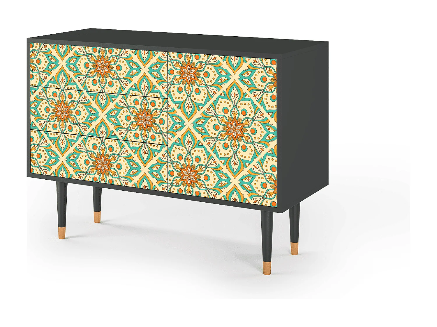 Aparador - 115х84х41 cm - S3 - Hindu Daisy, Antracite