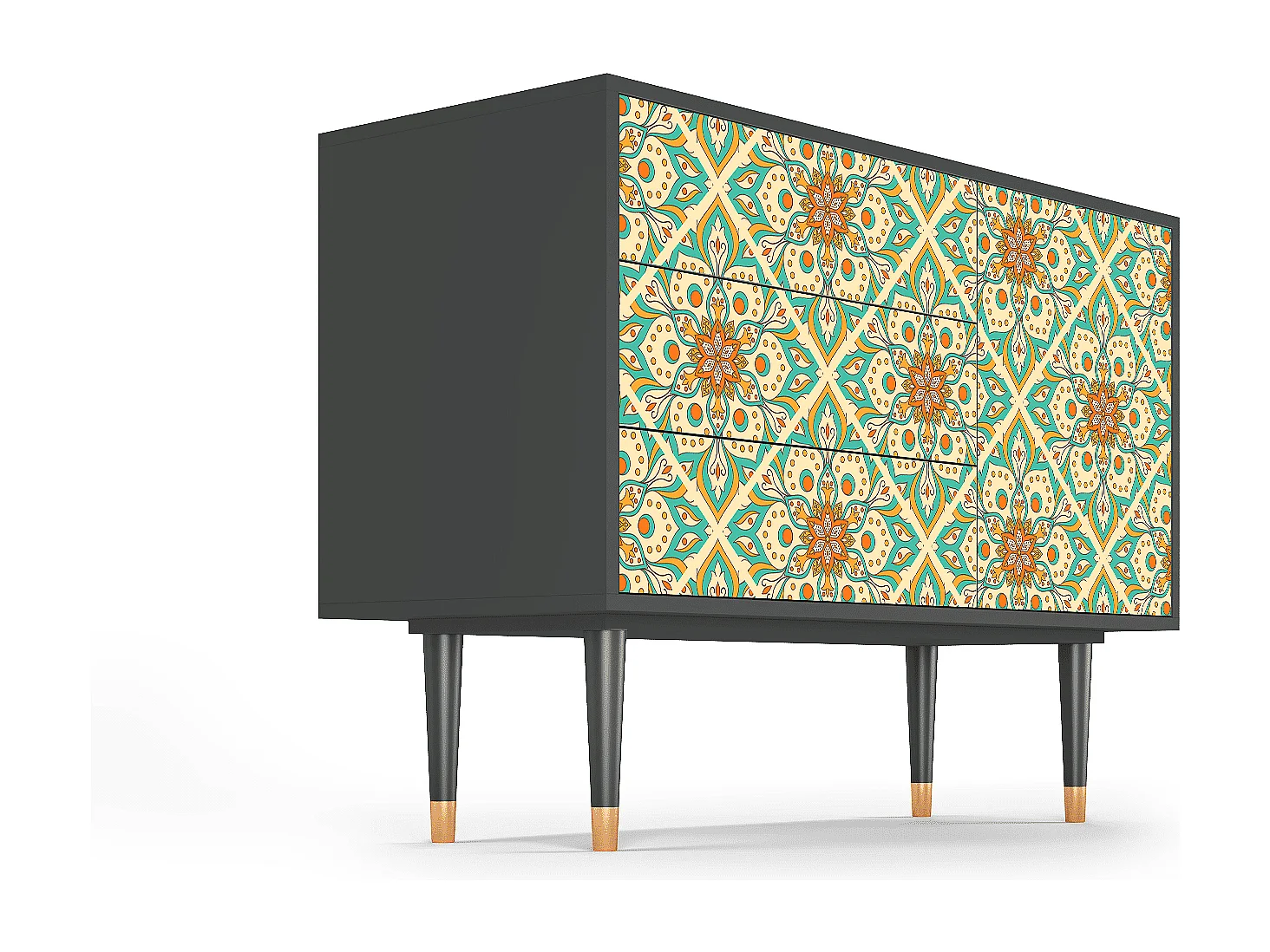 Dressoir - 115х84х41 cm - S3 - Hindu Daisy, Antraciet