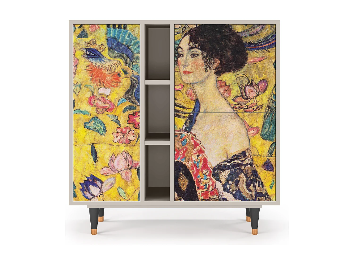 Credenza - 94х96х41 cm - BS5 - Lady with Fan by Klimt, Sabbia