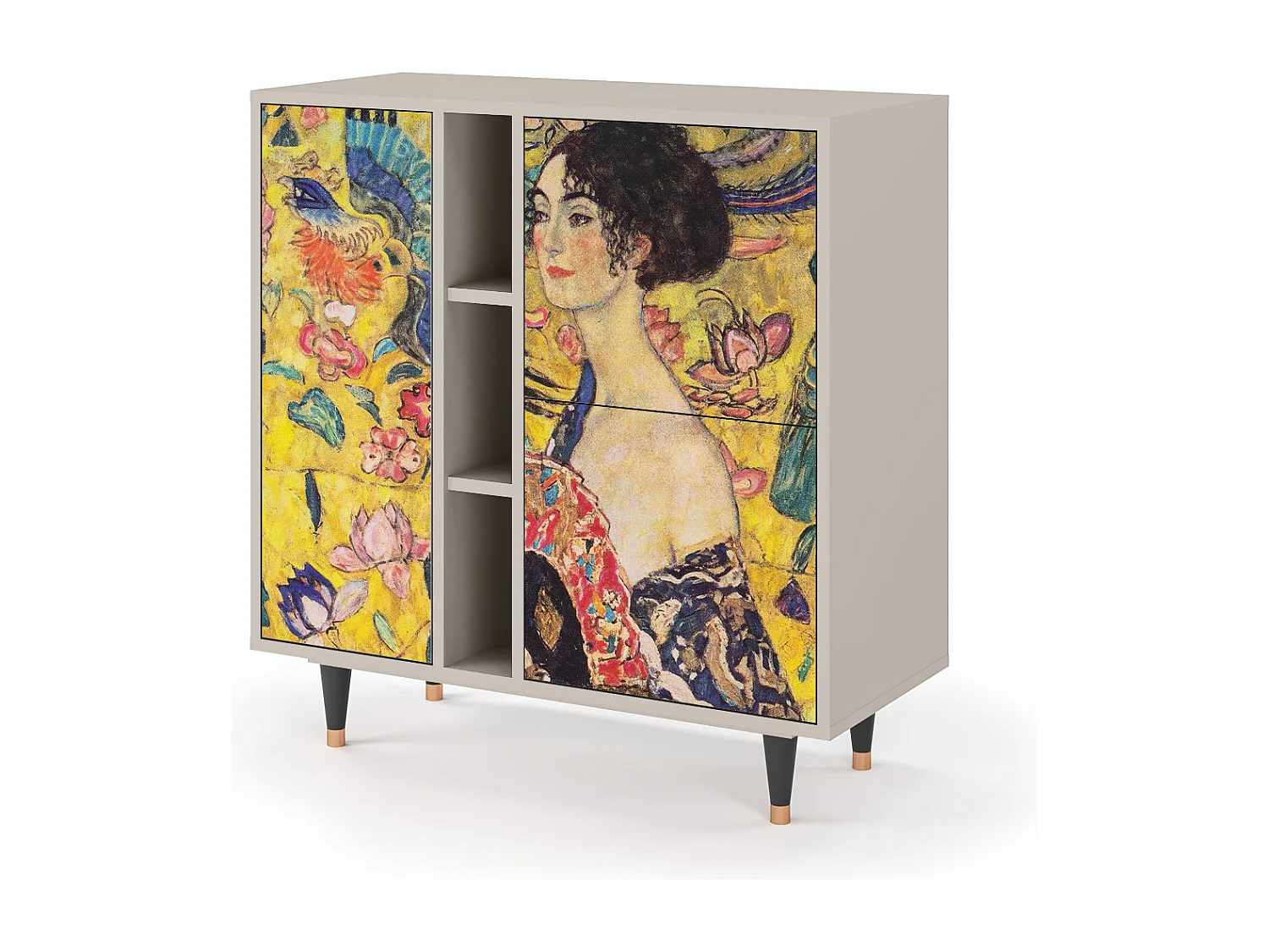 Credenza - 94х96х41 cm - BS5 - Lady with Fan by Klimt, Sabbia