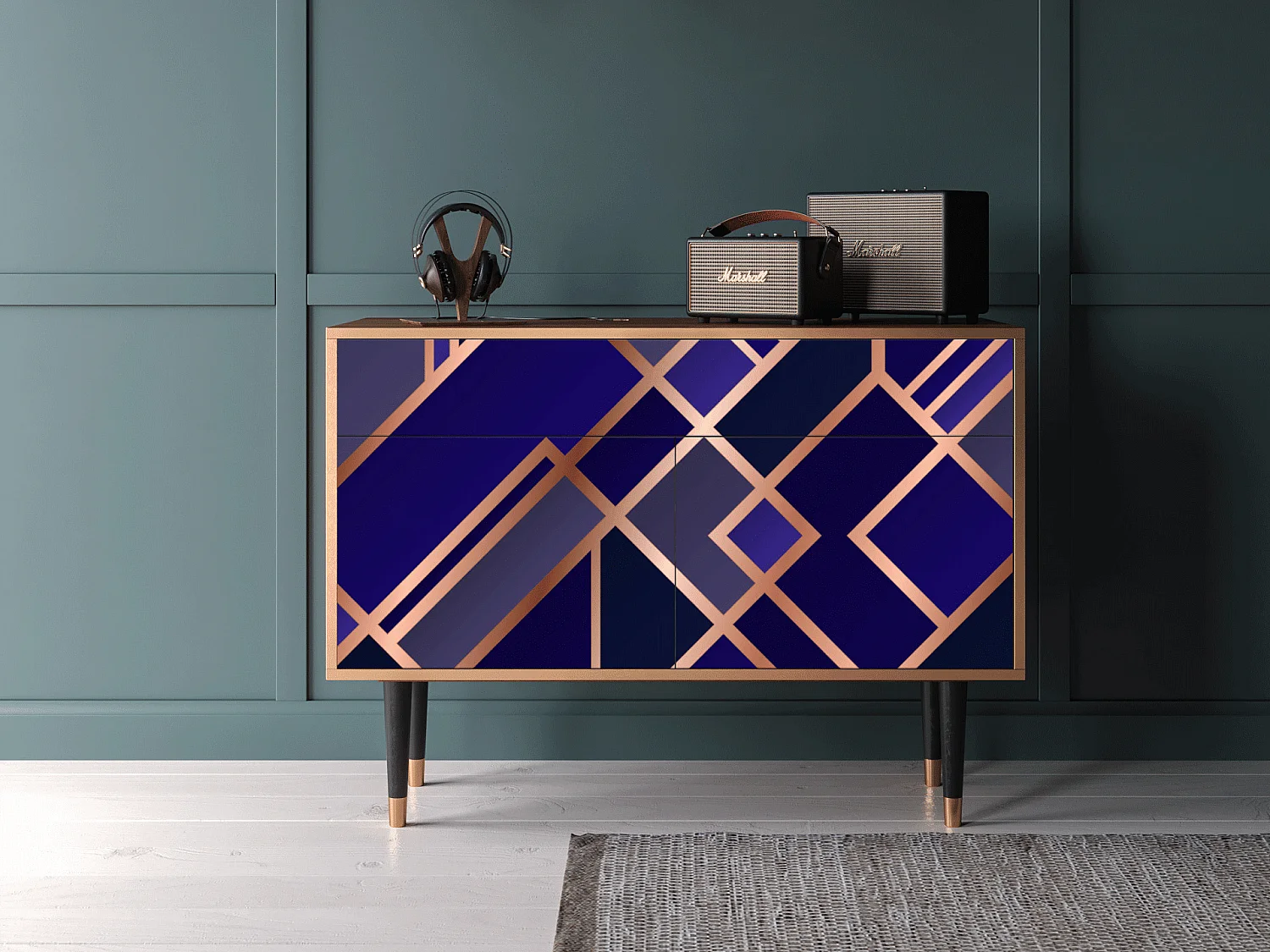 Buffet - 115x85x48 cm - BS4 - Aquamarine Getsby, Noyer