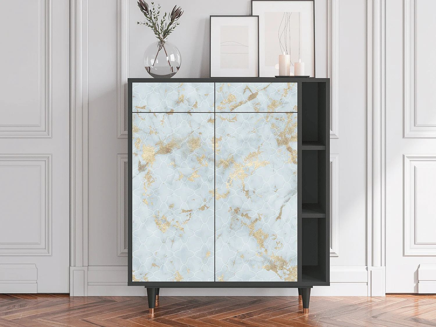 Sideboard - 96х110х41 cm - BS6 - Golden Waves, Anthrazit