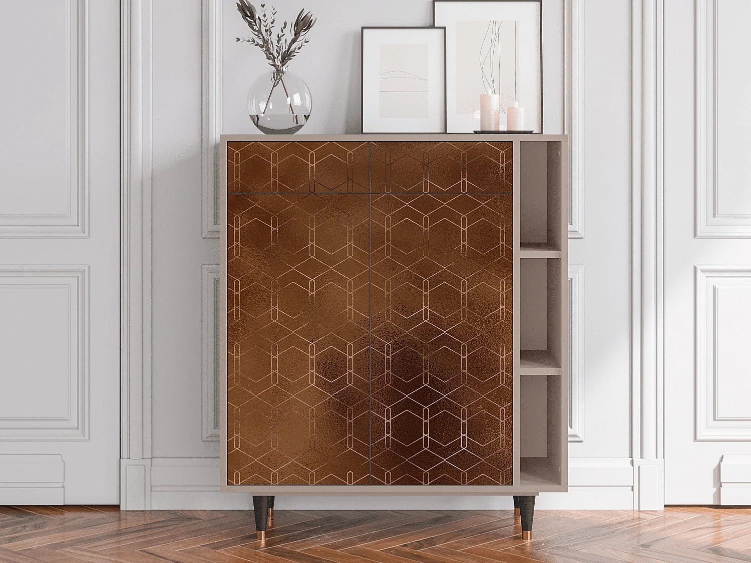 Kredens - 96х110х41 cm - BS6 - Chocolate Bar, Latte