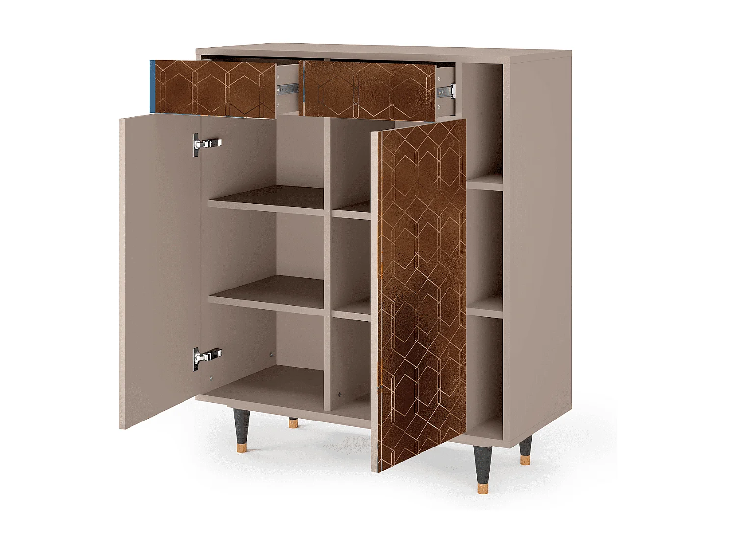 Kredens - 96х110х41 cm - BS6 - Chocolate Bar, Latte