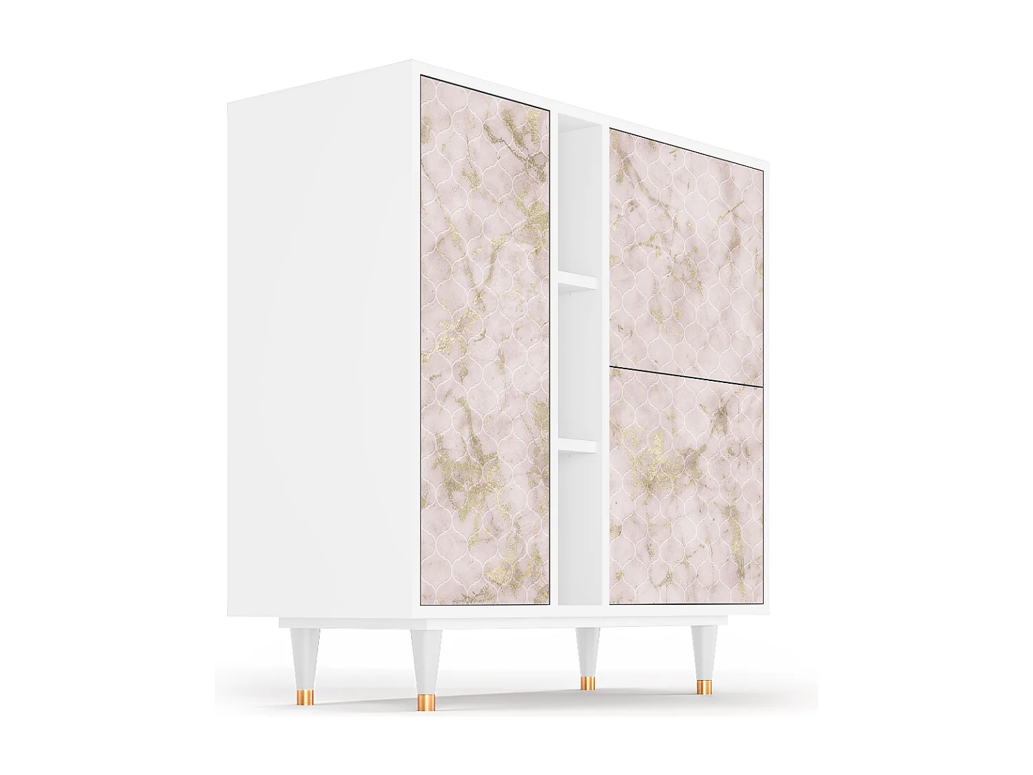 Aparador - 94х96х41 cm - BS5 - Dirty Roses, Blanco