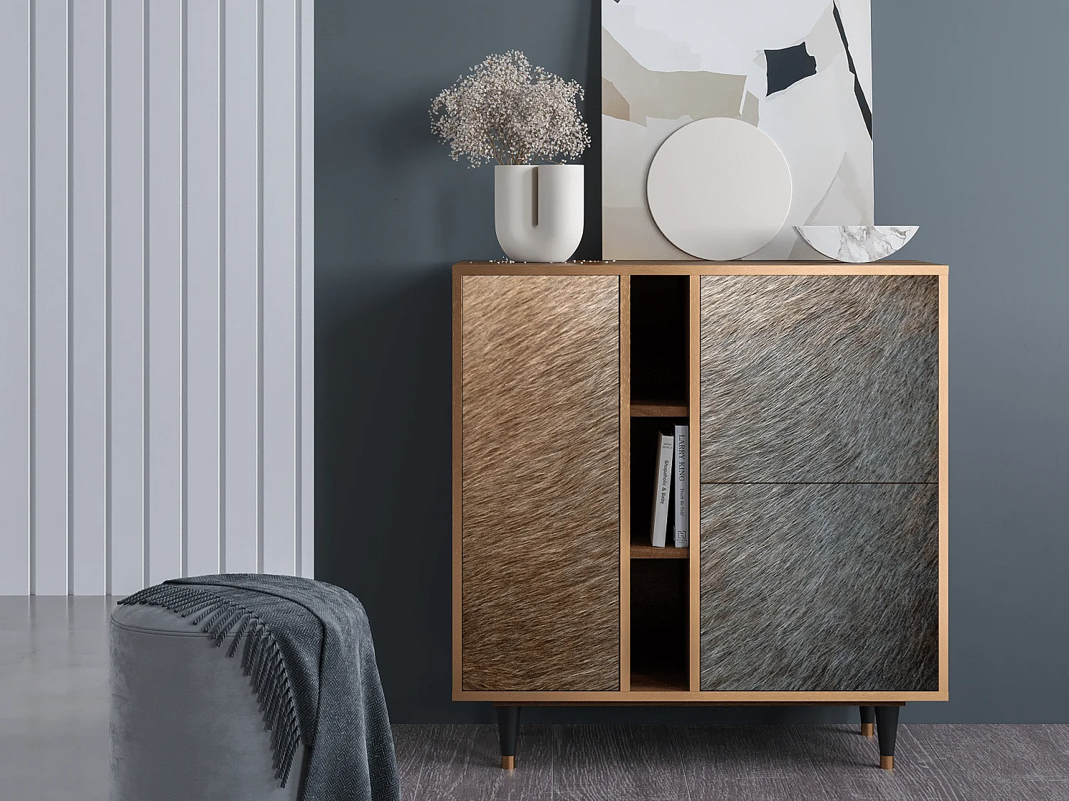Sideboard - 94х96х41 cm - BS5 - Peanut Hair, Walnuss