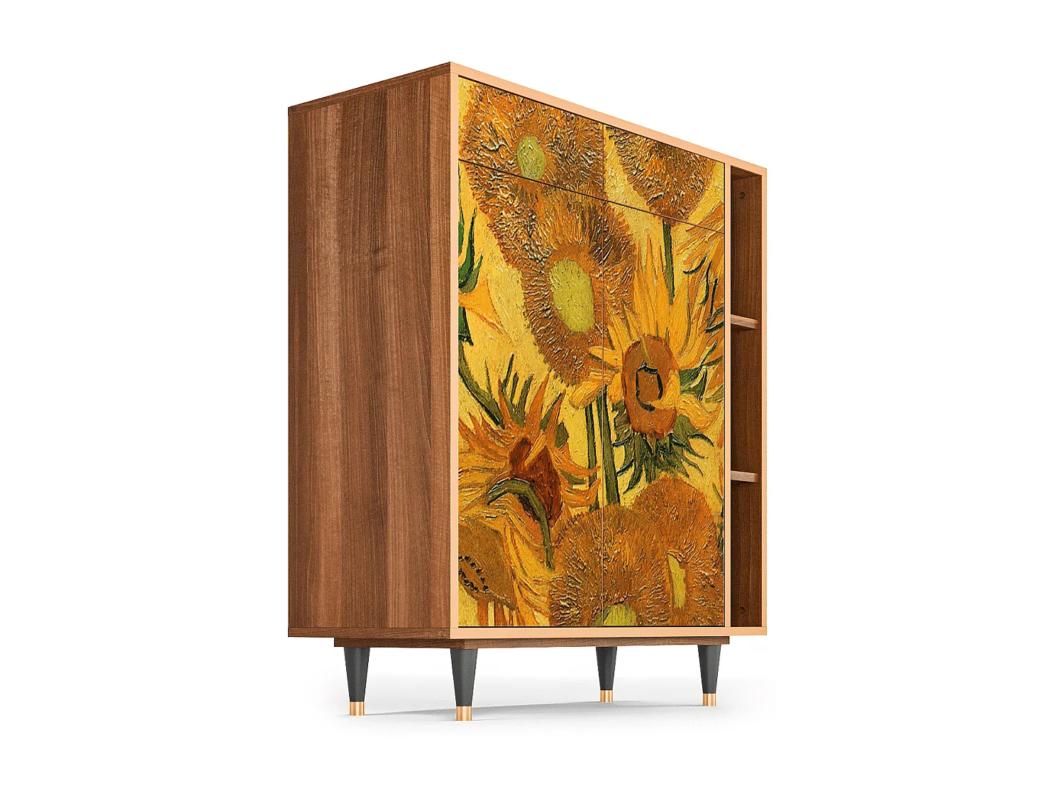 Credenza - 96х110х41 cm - BS6 - Sunflowers, Noce