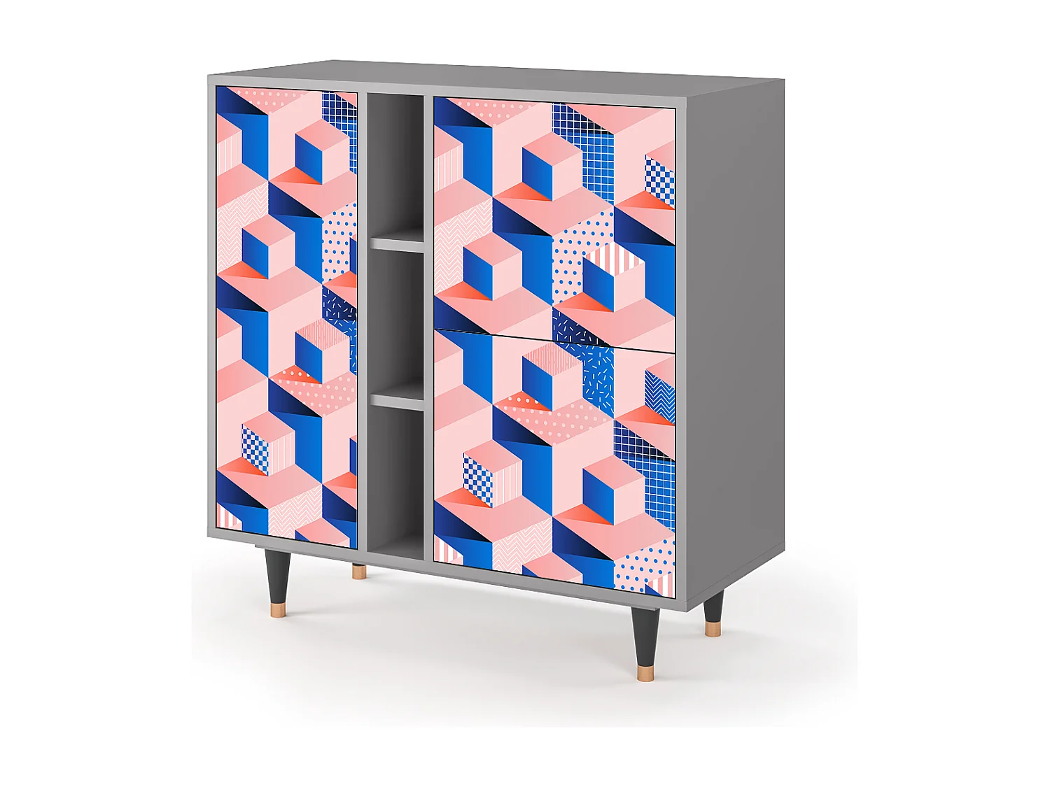 Credenza - 94х96х41 cm - BS5 - Pinky Squares, Grigio