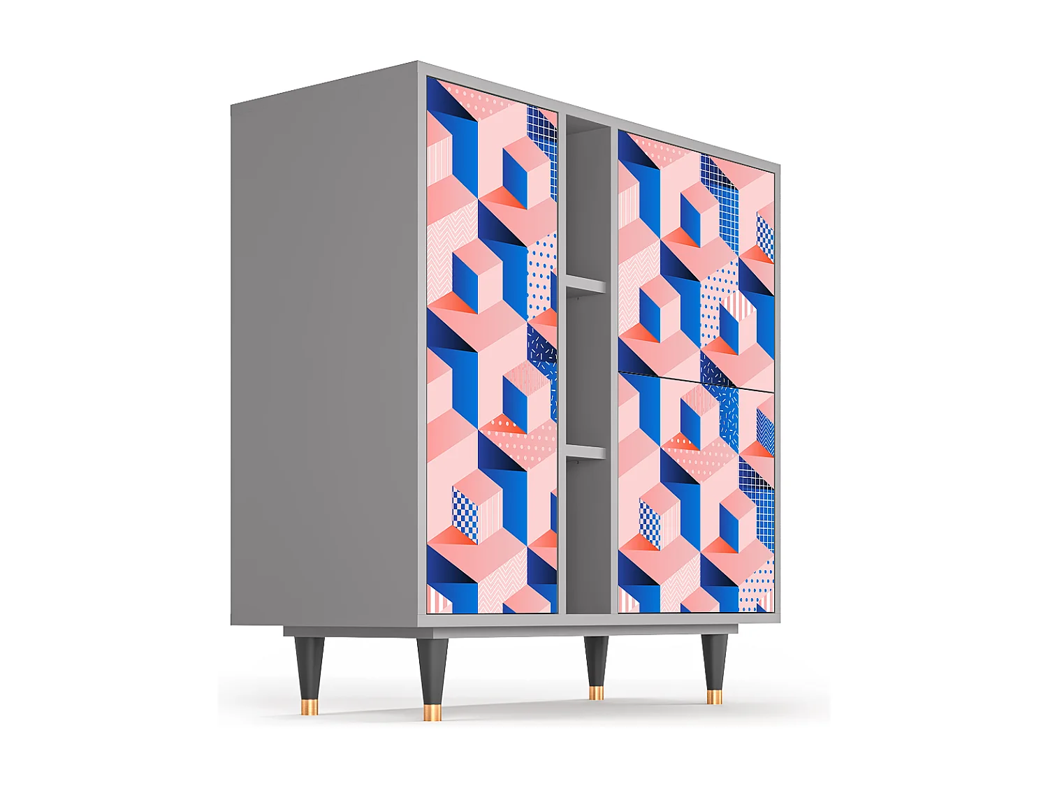 Credenza - 94х96х41 cm - BS5 - Pinky Squares, Grigio