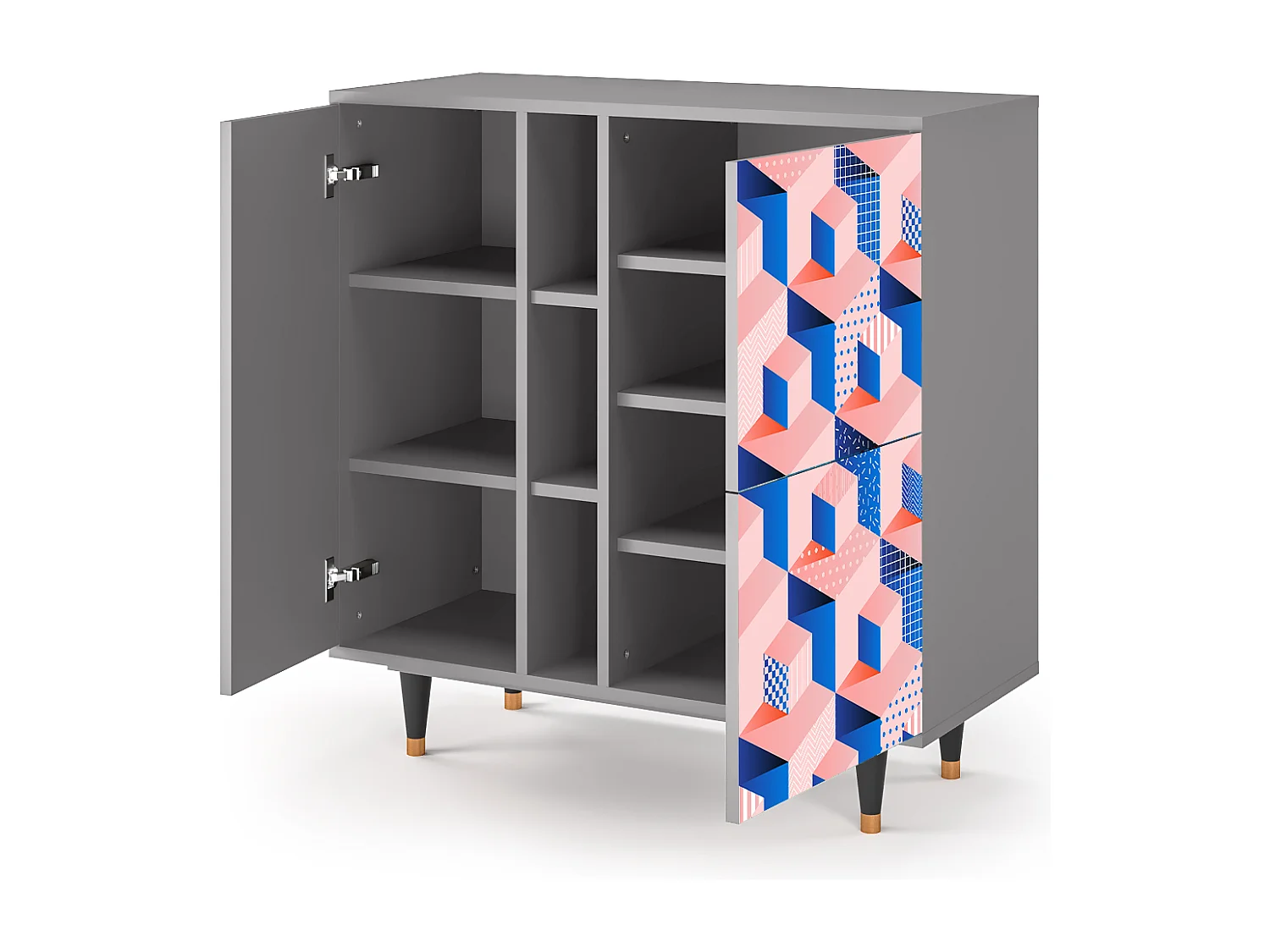 Credenza - 94х96х41 cm - BS5 - Pinky Squares, Grigio