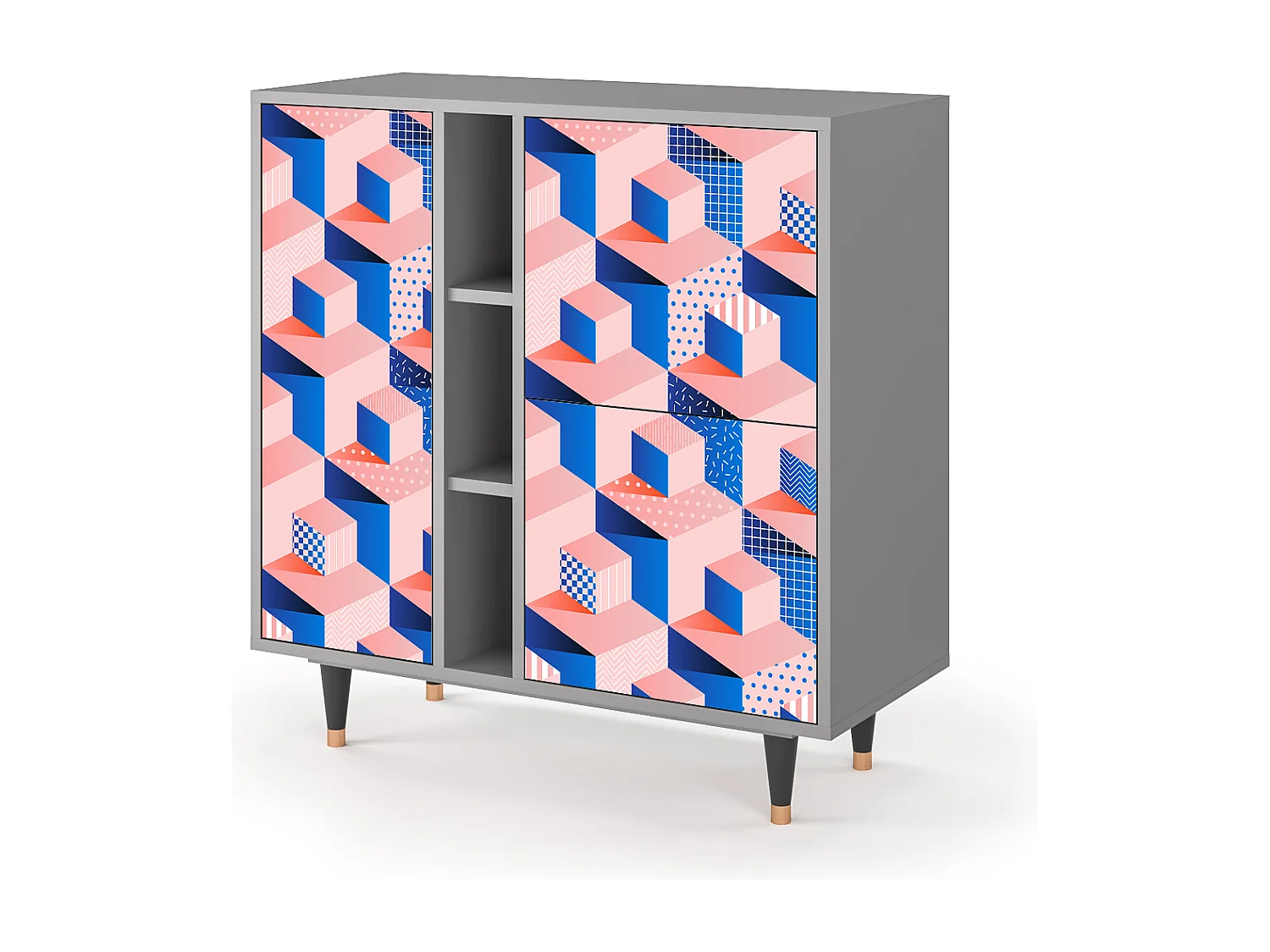 Buffet - 94х96х41 cm - BS5 - Pinky Squares, Gris
