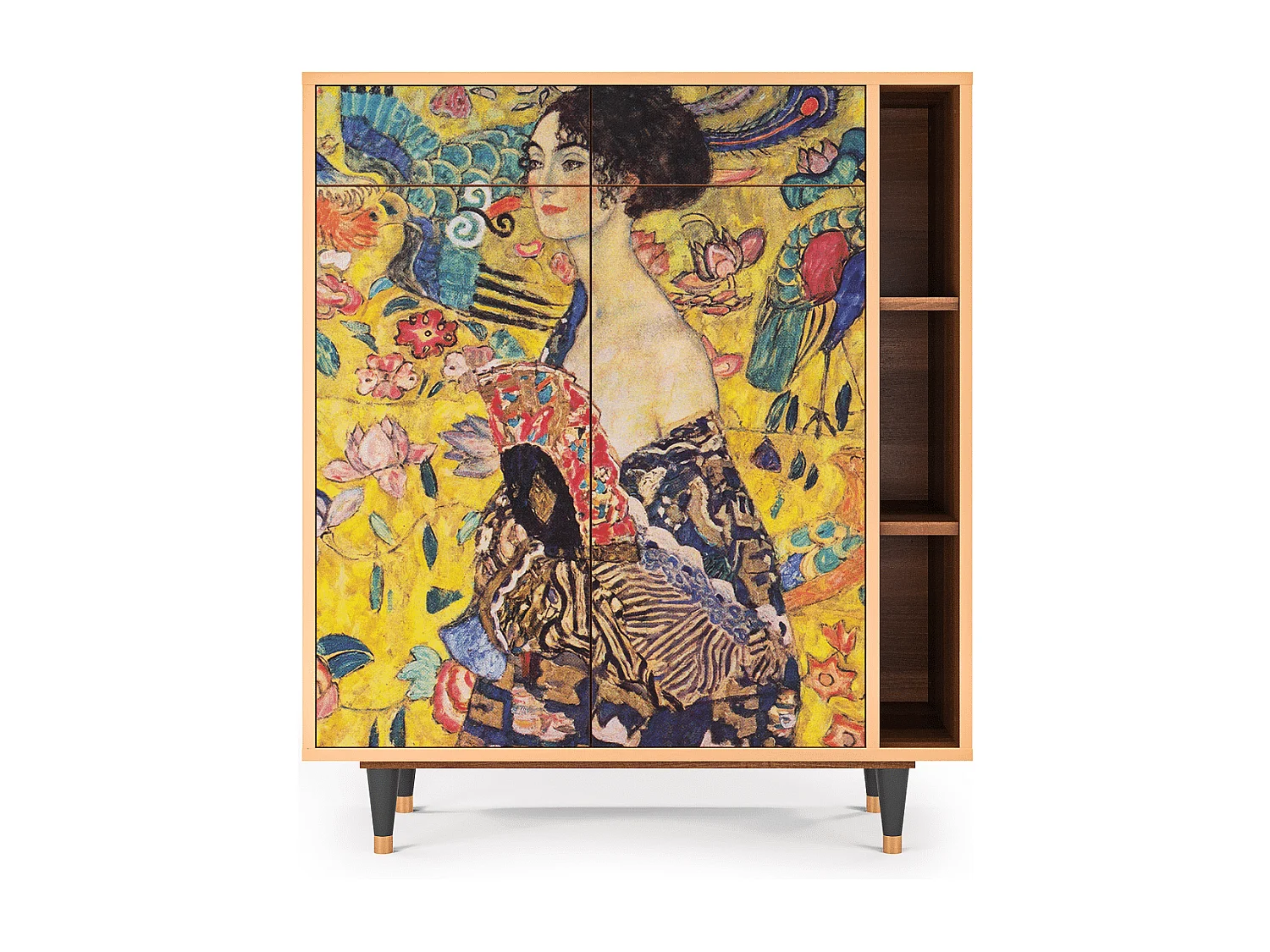 Sideboard - 96х110х41 cm - BS6 - Lady with Fan by Klimt, Walnuss