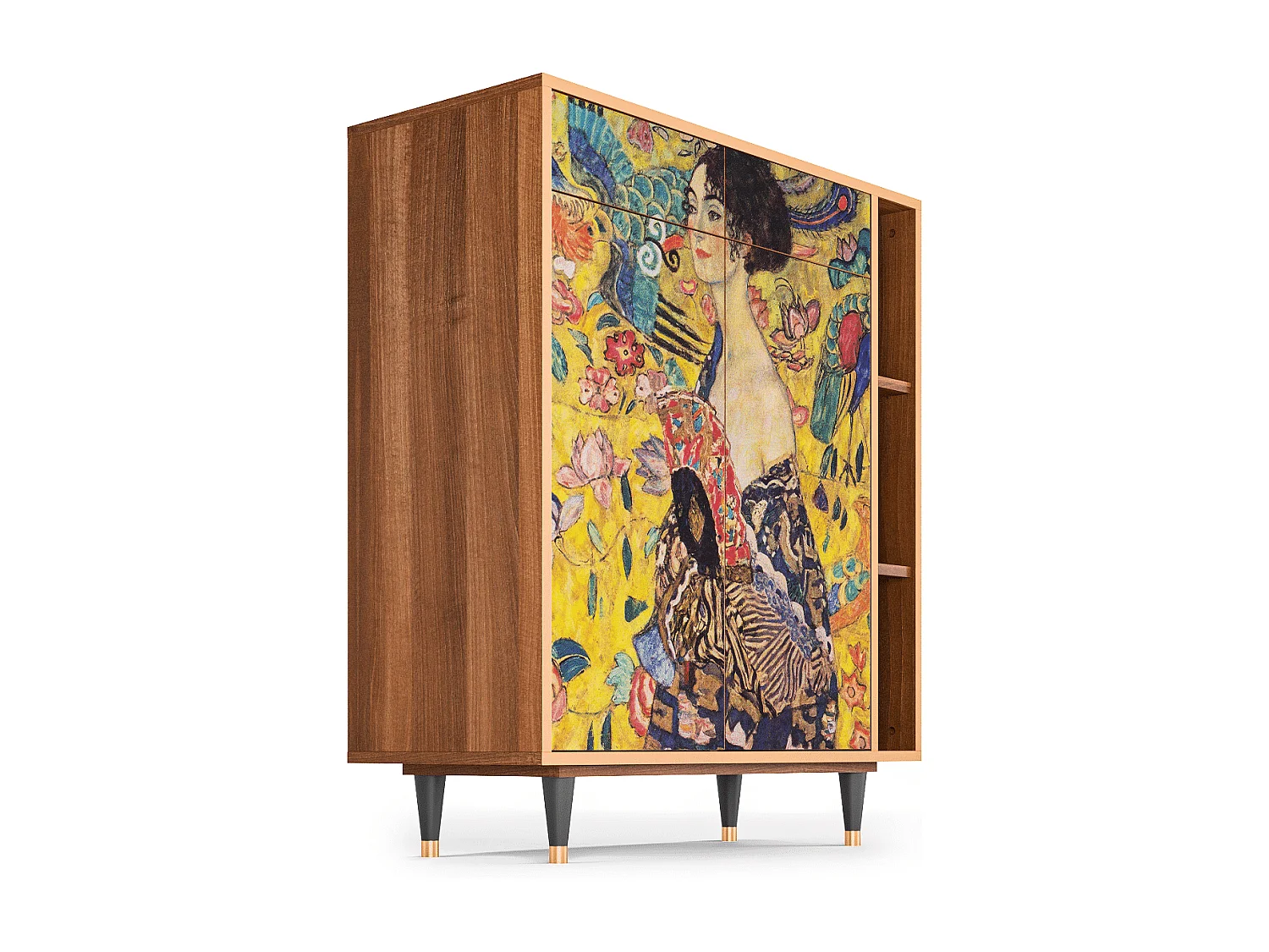 Sideboard - 96х110х41 cm - BS6 - Lady with Fan by Klimt, Walnuss