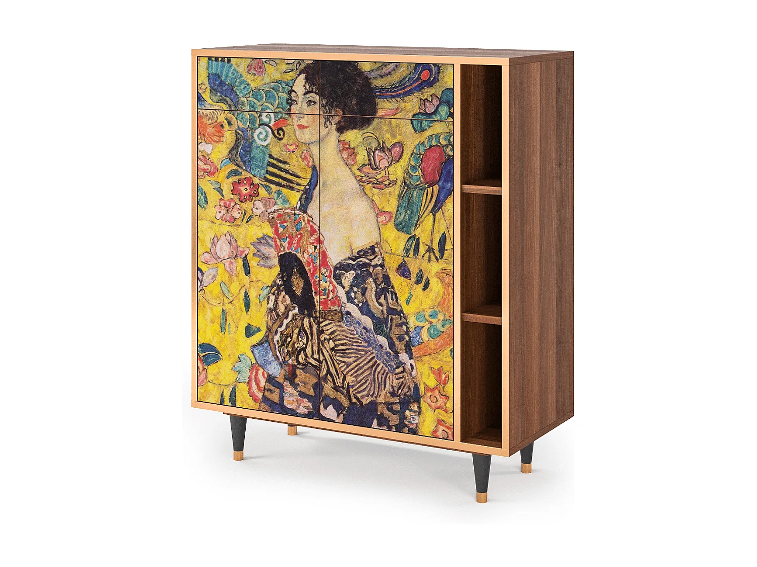Credenza - 96х110х41 cm - BS6 - Lady with Fan by Klimt, Noce