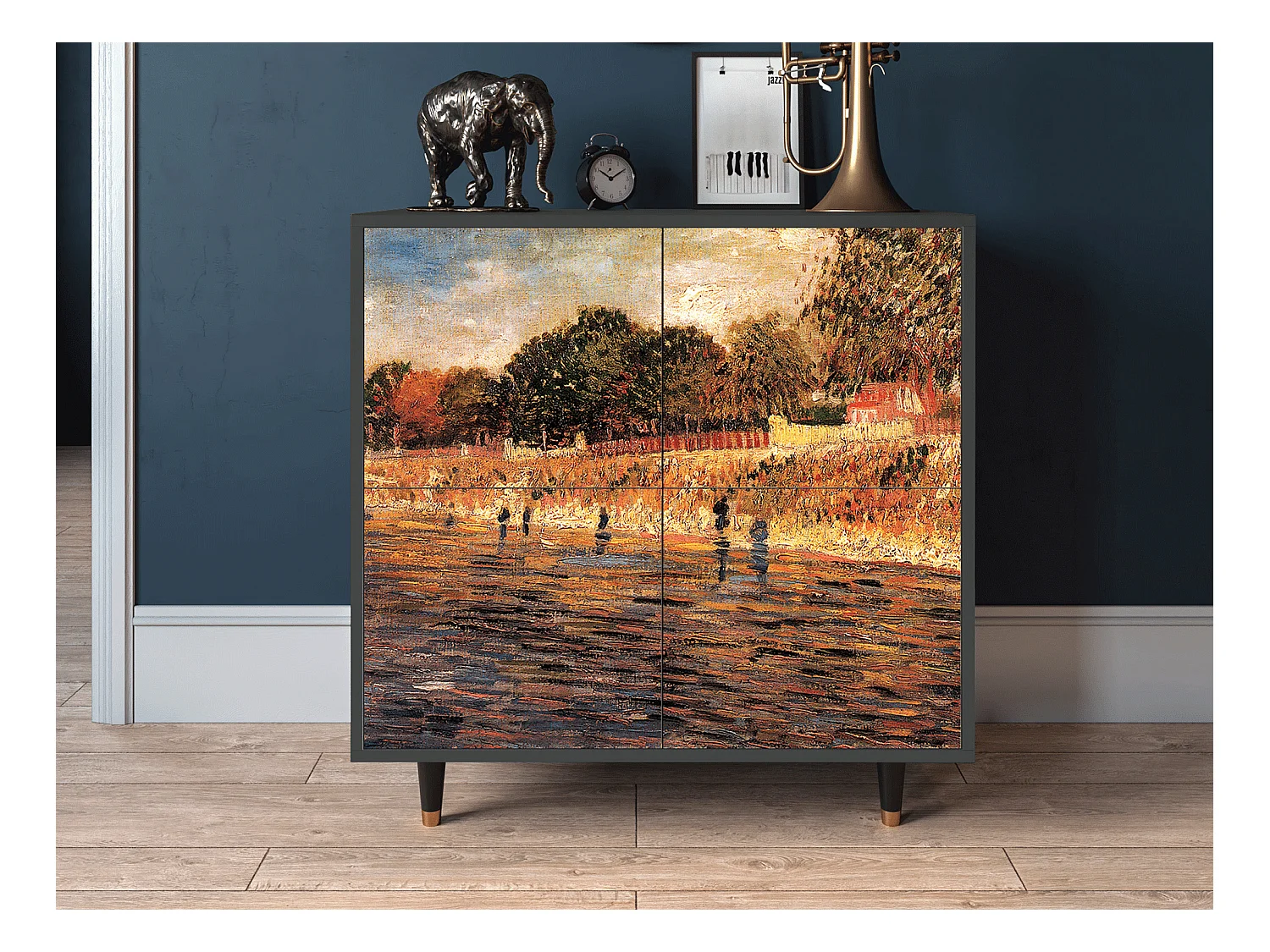 Kredens - 94x96x48 cm - BS3 - The Banks, Antracyt