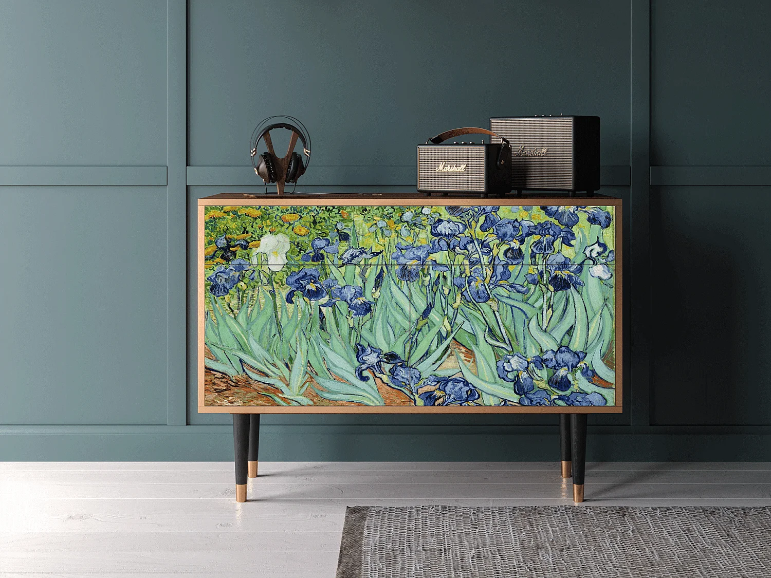 Credenza - 115x85x48 cm - BS4 - Irises , Noce