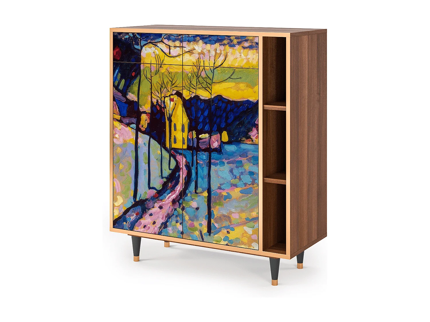 Sideboard - 96х110х41 cm - BS6 - Winter Landscape, Walnuss