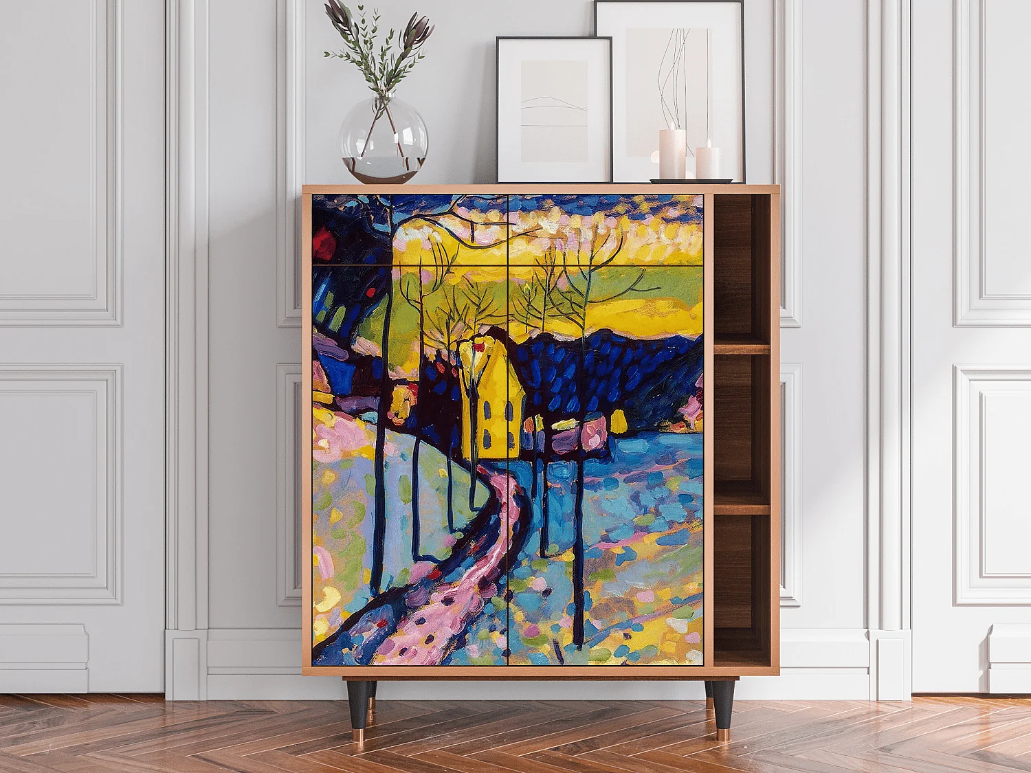 Credenza - 96х110х41 cm - BS6 - Winter Landscape, Noce