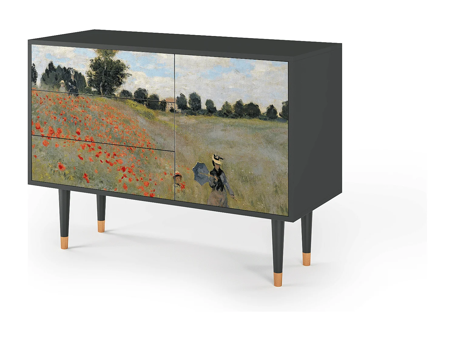 Kredens - 115х84х41 cm - S3 - The Poppy Field   , Antracyt