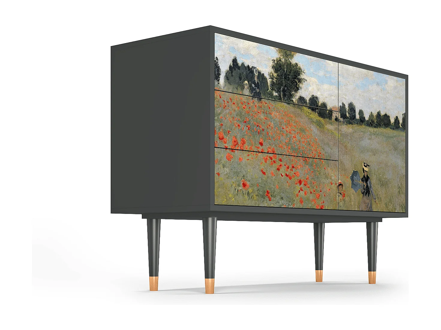 Kredens - 115х84х41 cm - S3 - The Poppy Field   , Antracyt