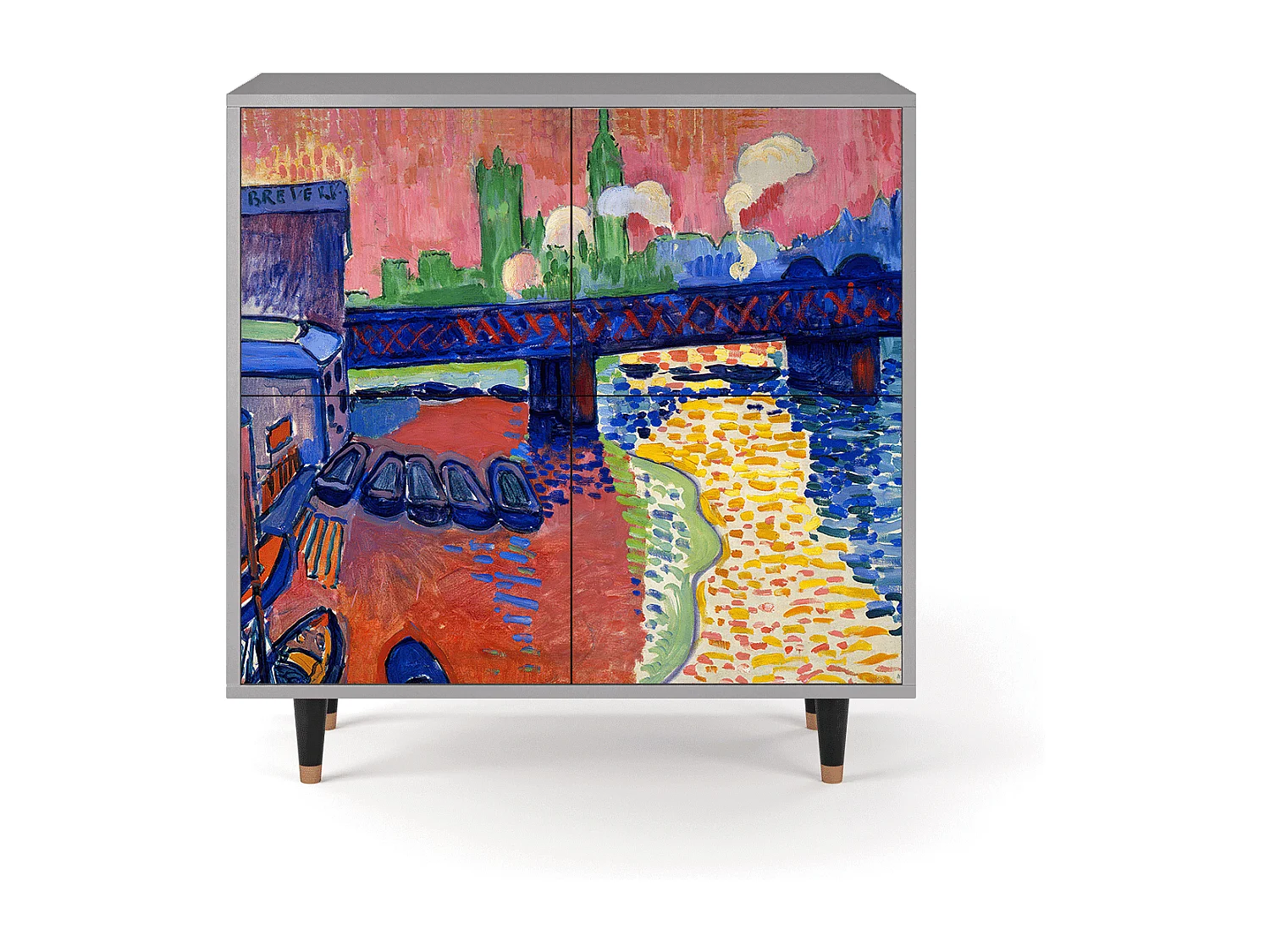 Kredens - 94x96x48 cm - BS3 - Charing Cross Bridge, Szary