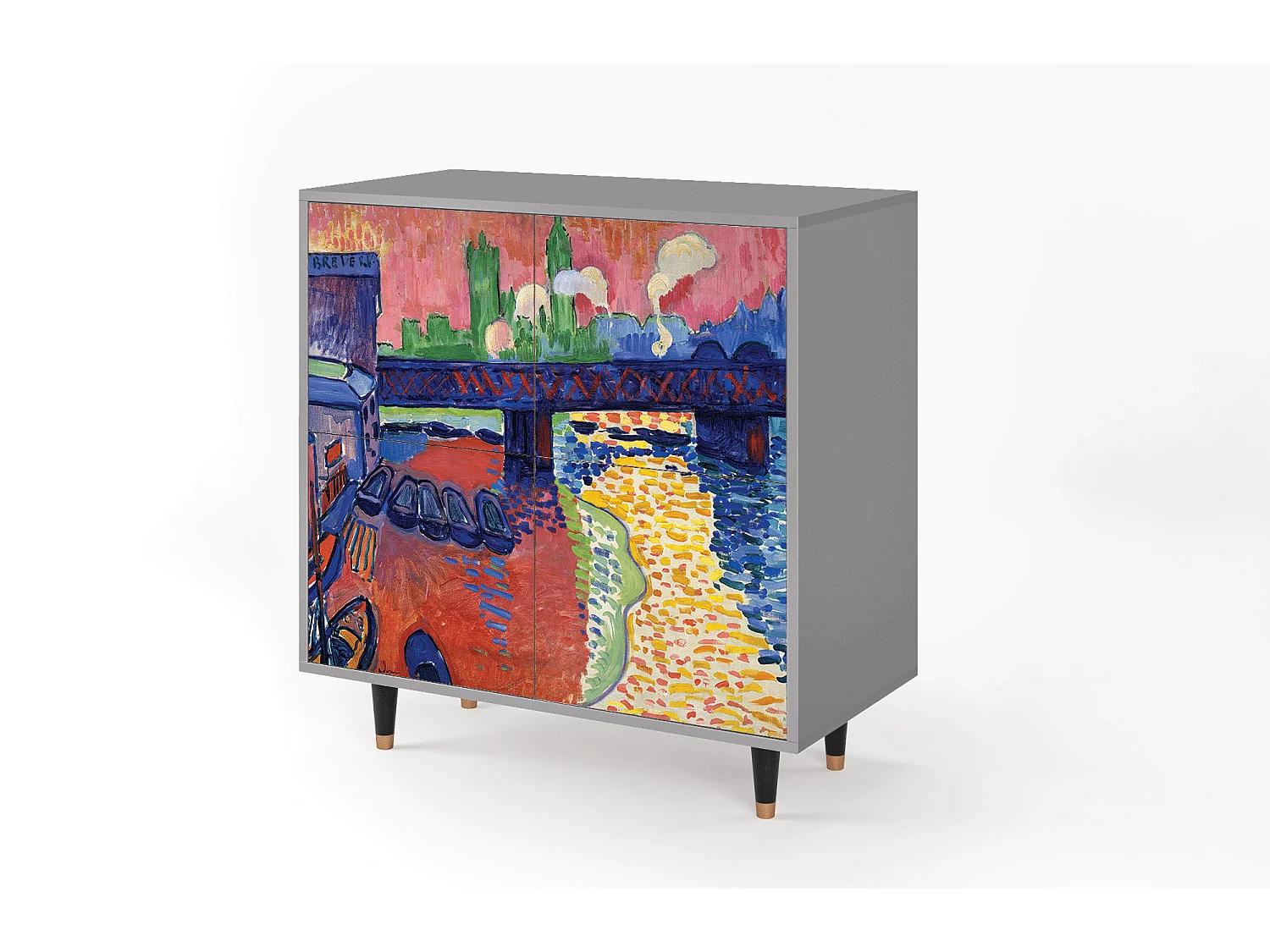 Kredens - 94x96x48 cm - BS3 - Charing Cross Bridge, Szary