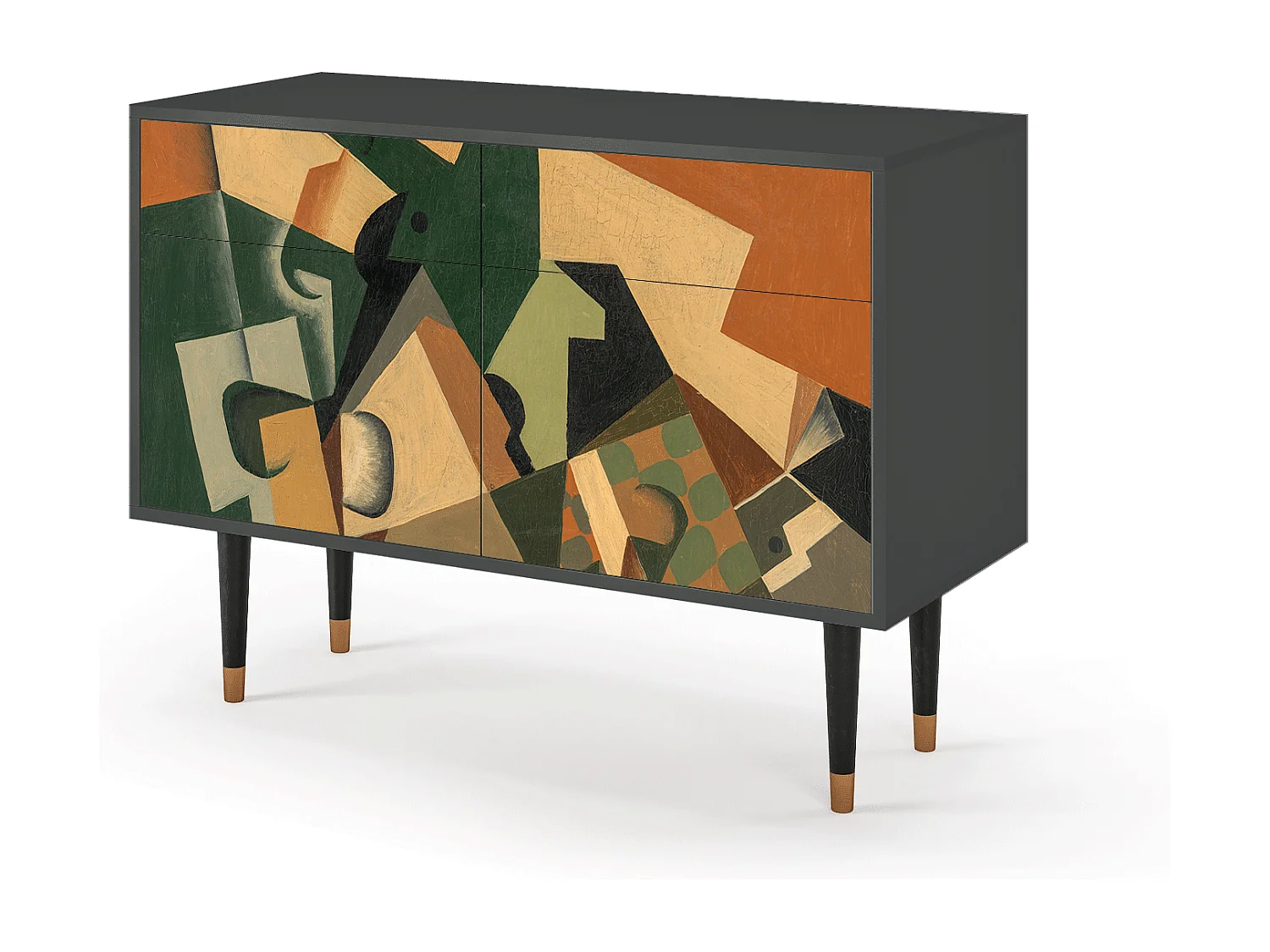 Buffet - 115x85x48 cm - BS4 - Glass and Checkerboard, Anthracite