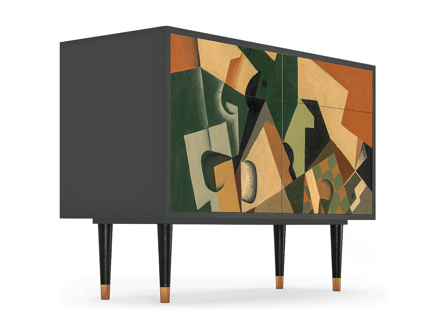 Buffet - 115x85x48 cm - BS4 - Glass and Checkerboard, Anthracite