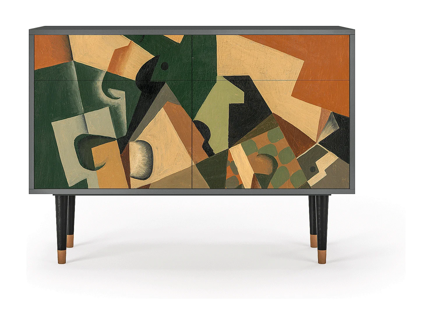 Buffet - 115x85x48 cm - BS4 - Glass and Checkerboard, Anthracite