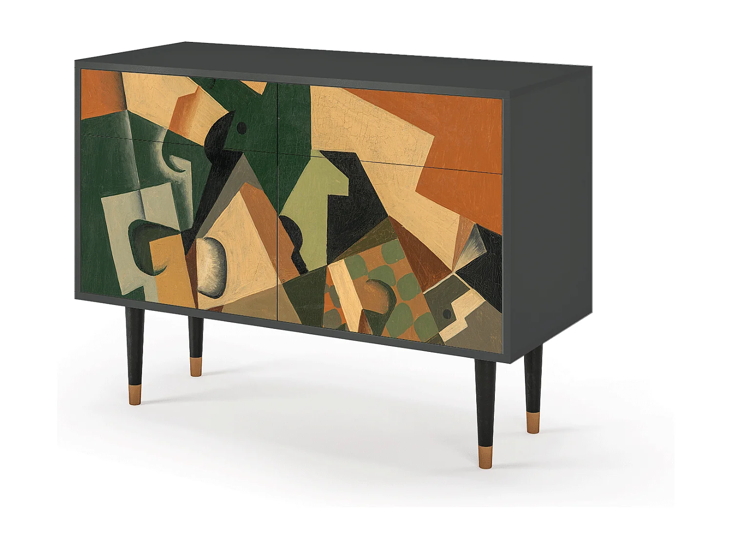 Buffet - 115x85x48 cm - BS4 - Glass and Checkerboard, Anthracite